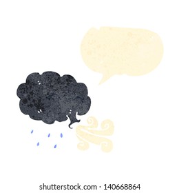retro cartoon cloud blowing wind