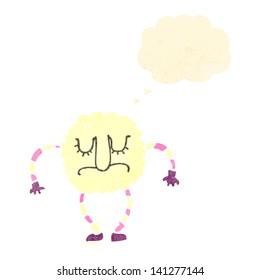 retro cartoon cloud man with thought balloon