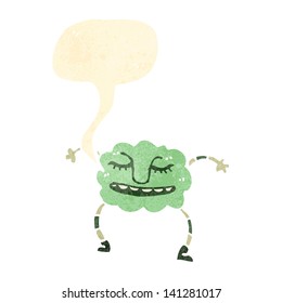 retro cartoon cloud monster