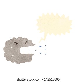 nube de dibujos animados retro con burbuja de habla