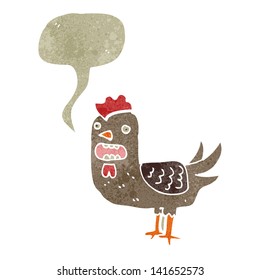 retro cartoon cockerel crowing