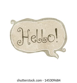 retro cartoon comic book hello symbol