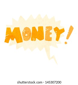 retro cartoon comic book shout for money
