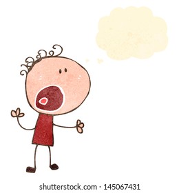 retro cartoon complaining boy