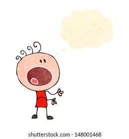 retro cartoon complaining doodle person