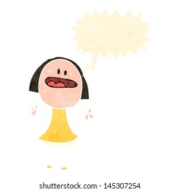 retro cartoon complaining doodle woman