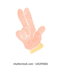 símbolo retro de la mano contando dibujos animados