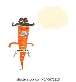 retro cartoon cowboy carrot