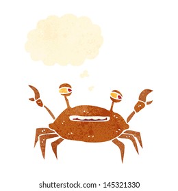 retro cartoon crab with thought bubble