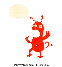 retro cartoon crazy alien