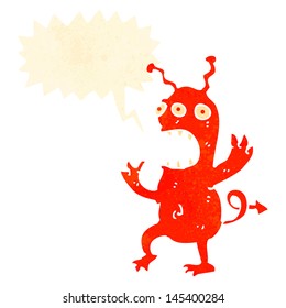 retro cartoon crazy alien