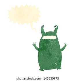 retro cartoon crazy alien monster