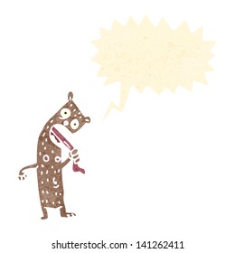 retro cartoon crazy bear
