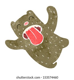 retro cartoon crazy bear
