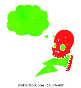 retro cartoon crazy lighting skull