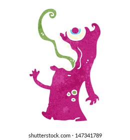 retro cartoon crazy monster