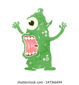 retro cartoon crazy monster