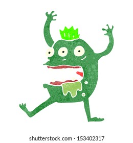 retro cartoon crazy monster