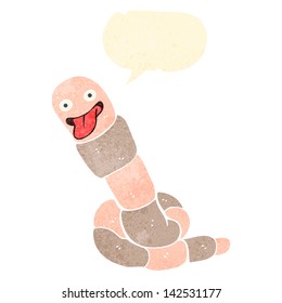 retro cartoon crazy worm