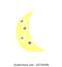 retro cartoon crescent moon