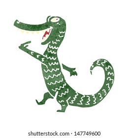 retro cartoon crocodile