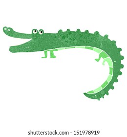 cocodrilo de dibujos retro