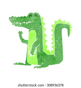 retro cartoon crocodile