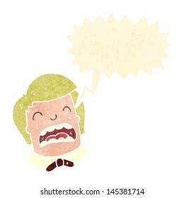 niño llorando de dibujos animados retro