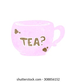 retro cartoon cup of tea