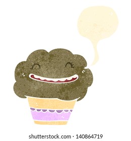 retro cartoon cupcake