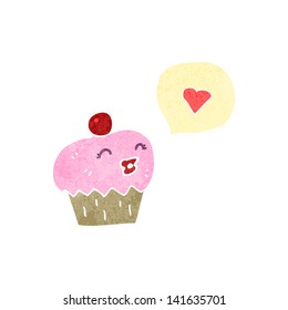 retro cartoon cupcake