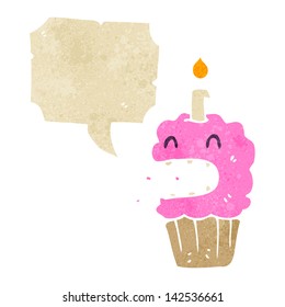 retro cartoon cupcake