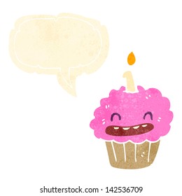 retro cartoon cupcake