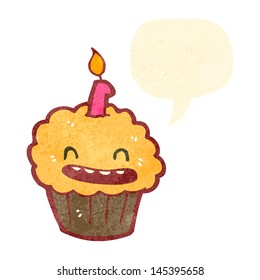 retro cartoon cupcake