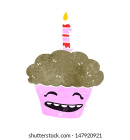 retro cartoon cupcake
