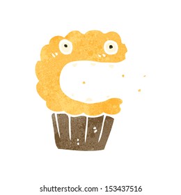 retro cartoon cupcake