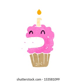 retro cartoon cupcake