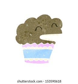 retro cartoon cupcake