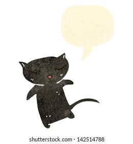 retro cartoon cute black cat