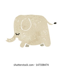 dibujo retro lindo elefante