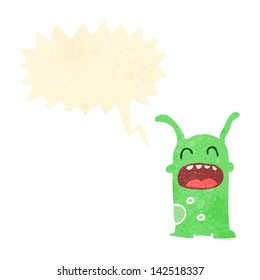 retro cartoon cute little alien