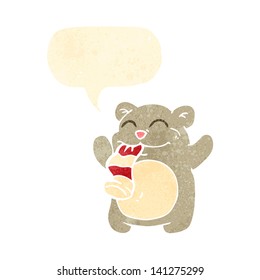 retro cartoon cute teddy bear