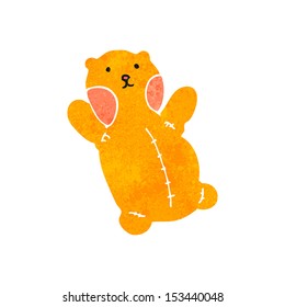 caricatura retro lindo oso de peluche