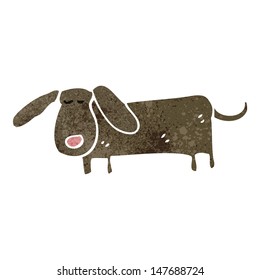 retro cartoon dachshund