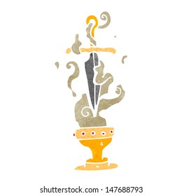 retro cartoon dagger and cup symbol