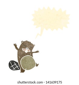 retro cartoon dancing beaver