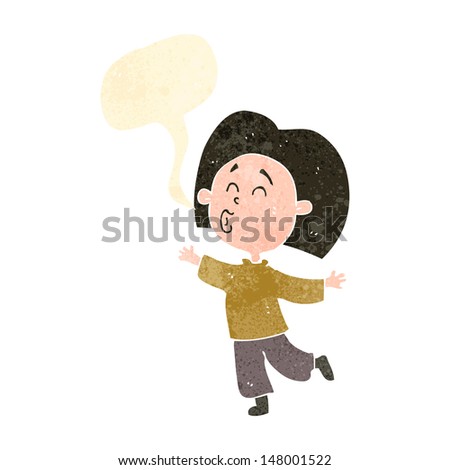 retro cartoon dancing boy