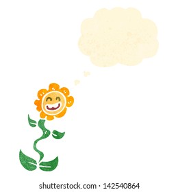 retro cartoon dancing flower