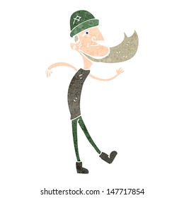 retro cartoon dancing man with beard