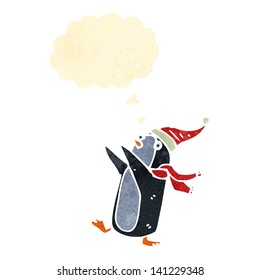 pingüino bailador de dibujos animados retro